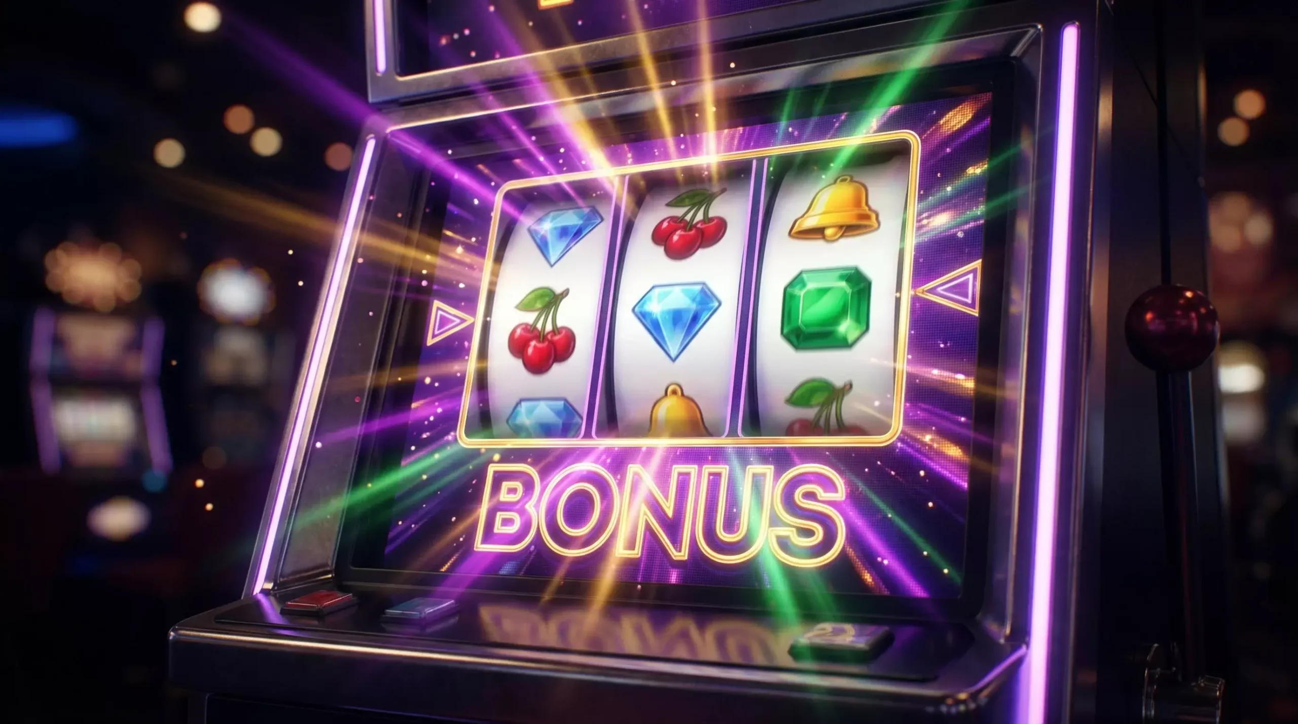 Sweepstakes casino slot machines displaying colorful reels and SC bonus wins