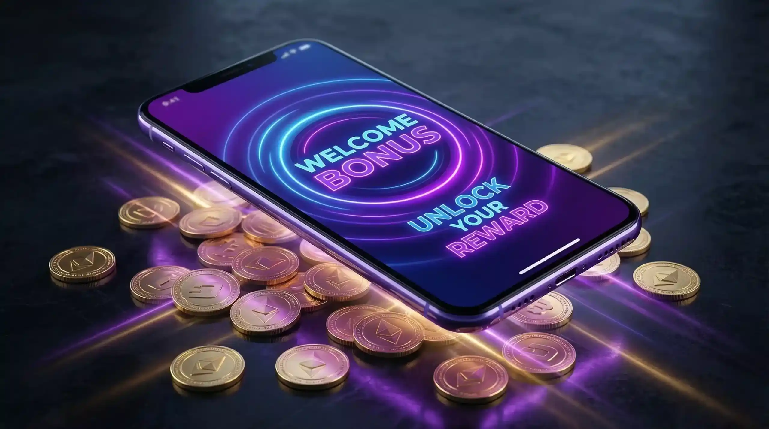 Pulsz Casino welcome bonus interface showing Gold Coins and Sweeps Coins